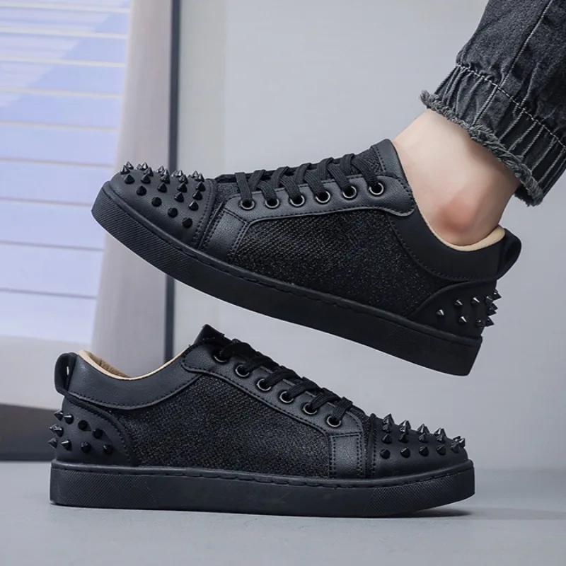 Men's Sneakers Designer Rivet Casual Shoe Breathable Canvas Shoe Light Walking Flats Luxury Shoes for Men Board Shoes Zapatillas