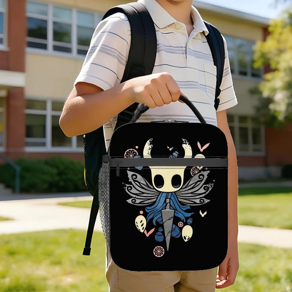 Hollow Knight The Knight Insulated Lunch Bags Portable Meal Container Cooler Bag Tote Lunch Box Work Picnic Men Women