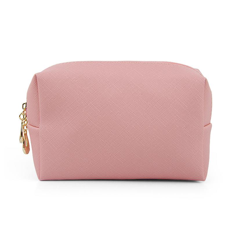 Cosmetic Bag Women Popular Product Pu Hand-Held Portable Square Waterproof Zipper Cute Travel Makeup Skincare Bag