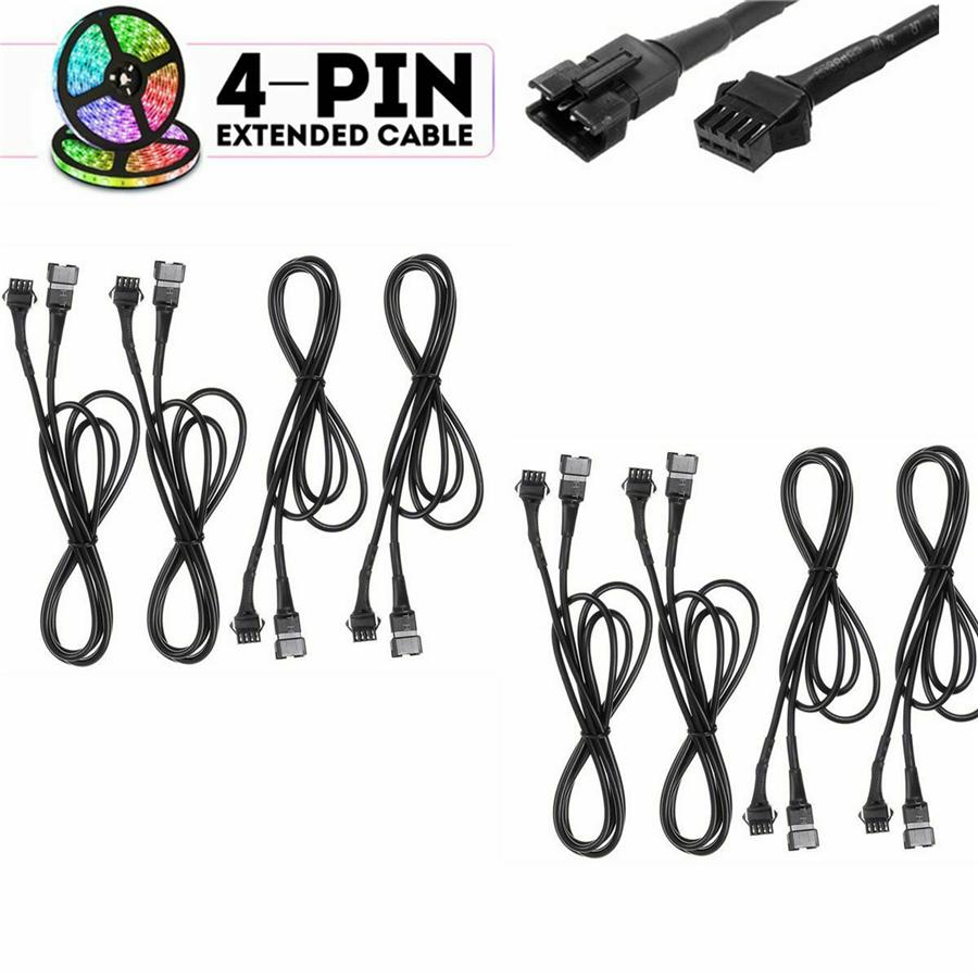 

New 8pcs 4Pin 120cm Extension Wire Cord Cable Connector For RGB LED Rock Light Strip