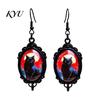 Retro Alloy Dangle Earrings 1 Pair Halloween Gothic Black Cat for Women, Vintage Exquisite Craftsmanship Party Favors Dark Punk Style Drop Earrings,