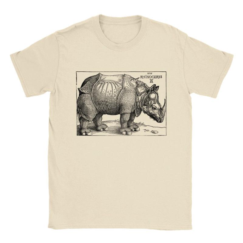Albrecht Durer Rhino T-shirt: Classic Unisex Turtleneck Unisex Short-sleeved Round Neck Personality Street Style Tops
