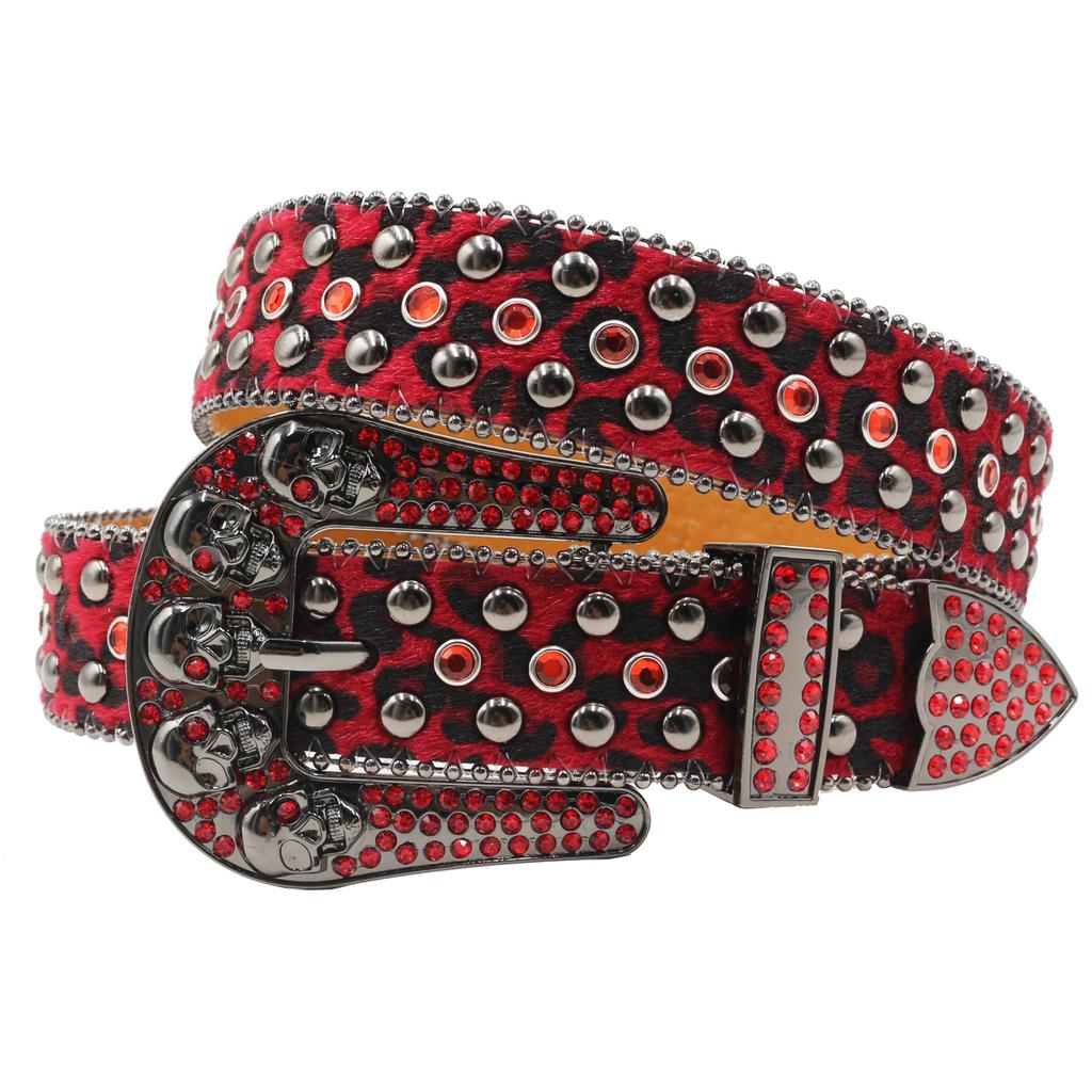 Punk European and American Style Diamond Belt Skull Hip-hop Decoration Rhinestone Belt