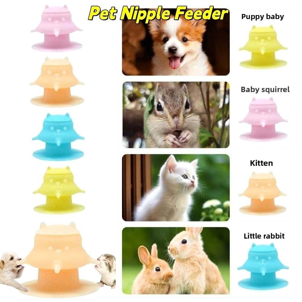 Nipple Suction Cup Base Puppy Milk Feeder Cat Food Dispenser Dog Cat Food Bowl  for Puppy Kitten