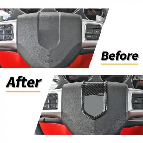 Carbon Fiber Steering Wheel Center Trim Frame For Dodge Challenger/Charger 09-14