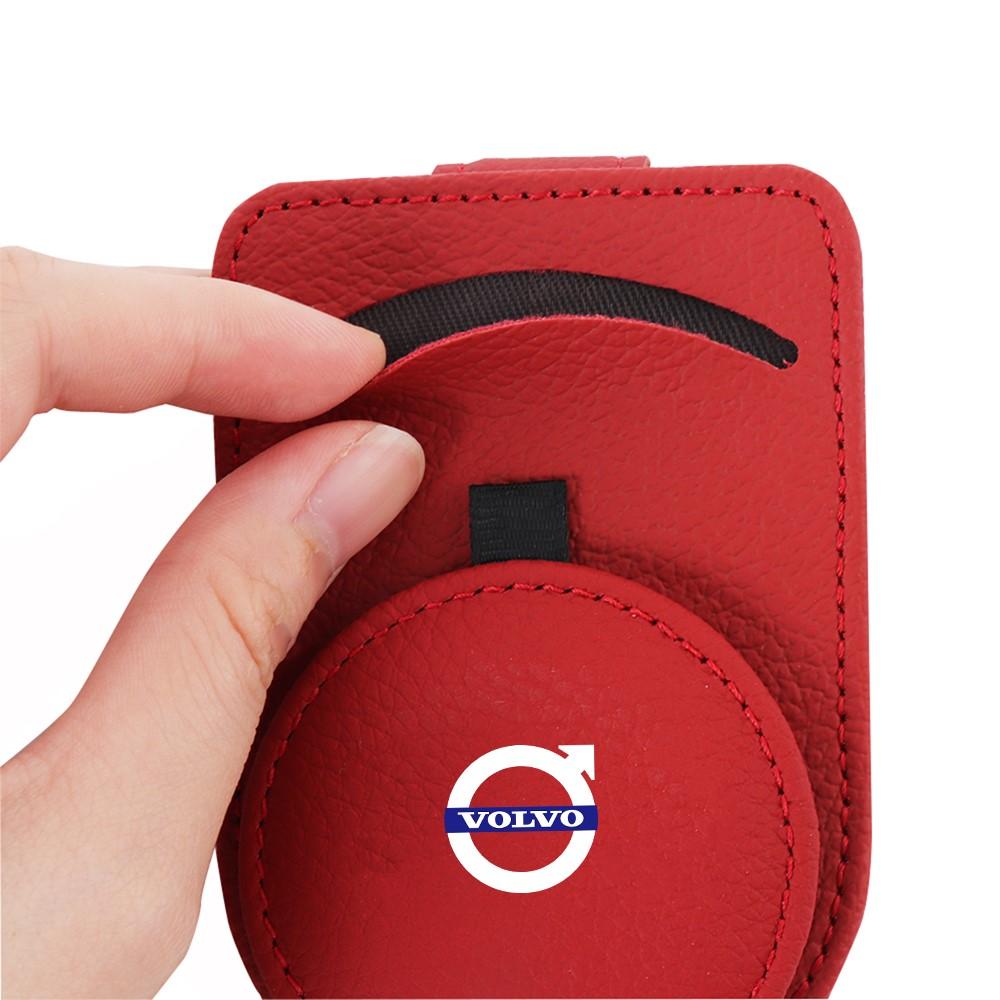 Car Sunglasses Holder Sun Visor Glasses Clip PU Leather Eyeglasses Clip Car Accessories For Volvo XC90 V90 S80 S70 T5 V50 D5 D2