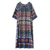 Maneca scurta marime mare bumbac vintage floral nou in rochii pentru femei rochie lejera lunga de vara