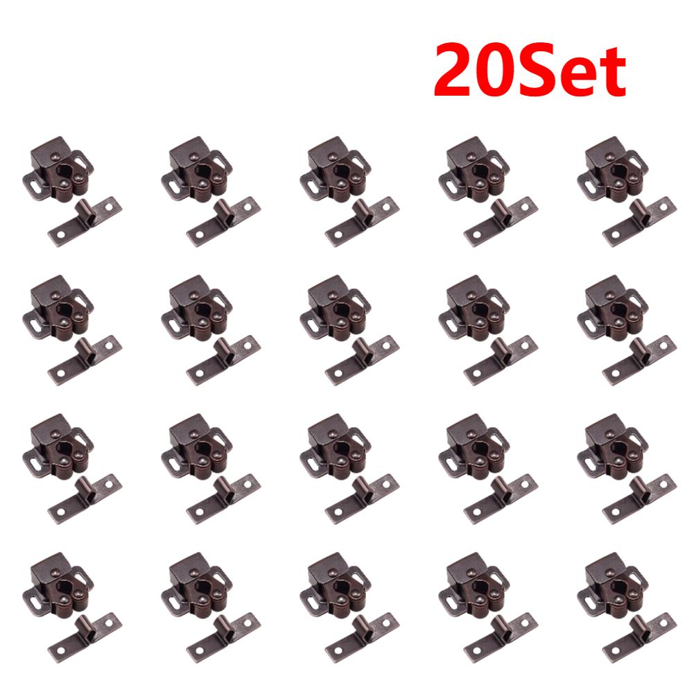 15-50Set Door Stop Closer Stoppers Damper Buffer Magnet Cabinet Catches With Screws For Wardrobe Hardware Furniture Fittings