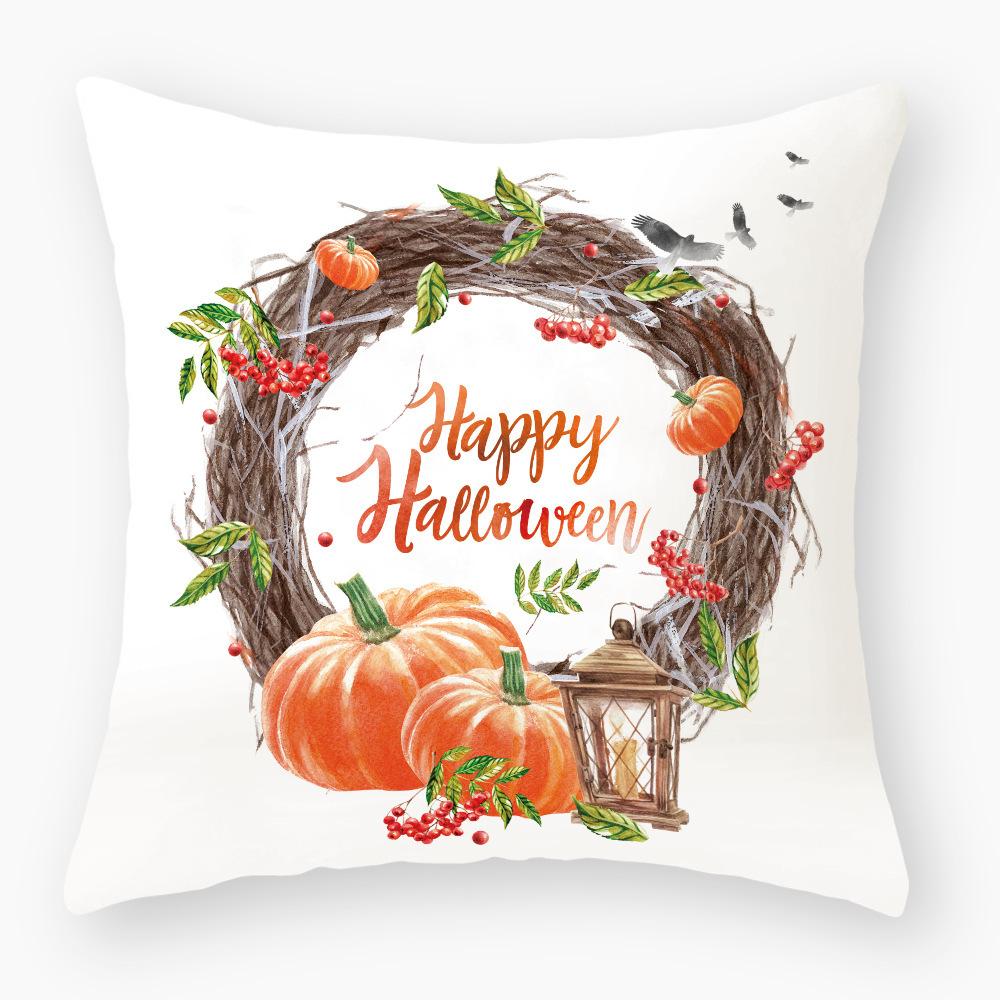 Home Products New Halloween Pillow Cover Nordic Letters Linen Sofa Cushion Office Cushion Cover