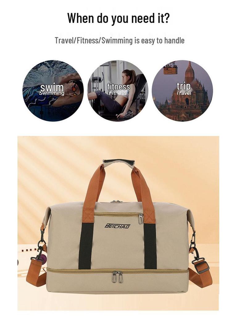 Multi-Compartment Travel Gym Bag: Wet/Dry Separation, Handbag, Carry-On, Outdoor Luggage, Short-Distance Sports Bag