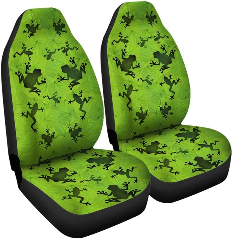 Cartoon Frog Car Seat Covers Universal 2 Pcs Auto Front Seat Cover Fit Most Cars Suv Sedan Trucks Four Seasons Seat Covers