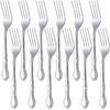 Dinner Fork Salad Dessert Forks Rose Pattern 12 Pieces, BUY&USE Silver Stainless Steel 7.3-Inch Flatware
