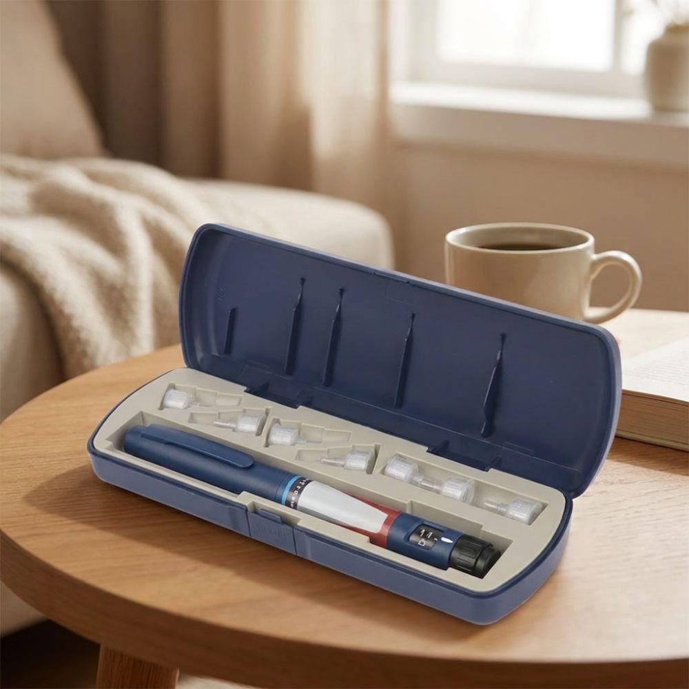 Universal Insulin Pen Storage Box Dust-Proof Multi Grid Insulin Injection Pen Case Hard Shell Plastic Insulin Carrying Case
