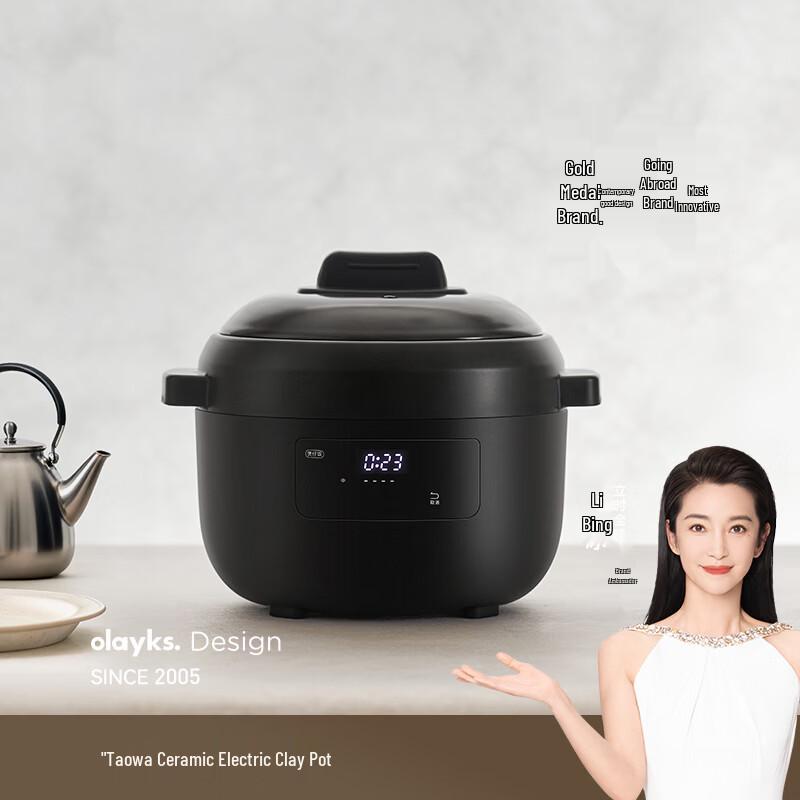 Olayks 2L Mini Ceramic Electric Rice Cooker CN plug (adapter included)