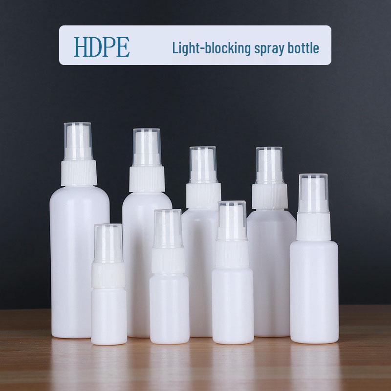HDPE White Opaque Spray Bottle: 30ml, 50ml, 100ml - Small Plastic Alcohol Sprayer. 10ml