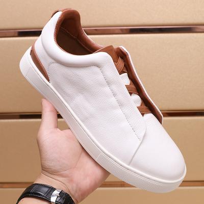 New Autumn Men's Shoes First Layer Cowhide Board Shoes XXX Straps Lightweight Deerskin Casual Shoes Sports Overalls White Shoes
