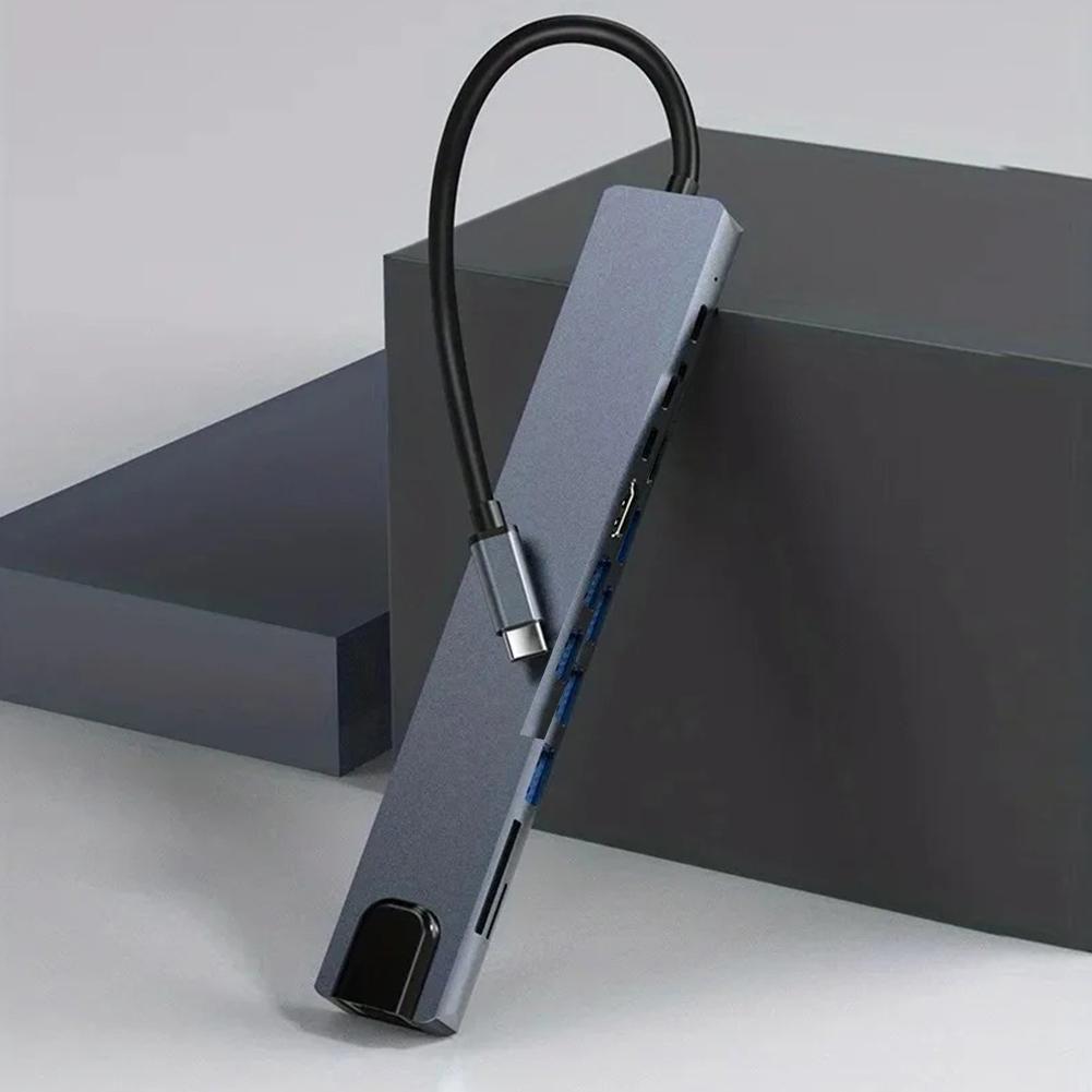 8/10 In 1 Multiport Adapter 4K 30Hz 100W PD USB 3.0 USB C To HDMI-compatible Adapter USB C Dongle for MacBook Pro/Air