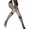 Japanese Fun Fishnet Socks Long Tube Over Knee Bow Bottom Pantyhose Sexy Vertical Line Women's Black Thin Summer
