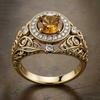 European and American Style, Luxurious Accessories for the Aristocratic Lady Princess-style Ring for Women Hollowed-out Metal, Gold-plated Ins Wind
