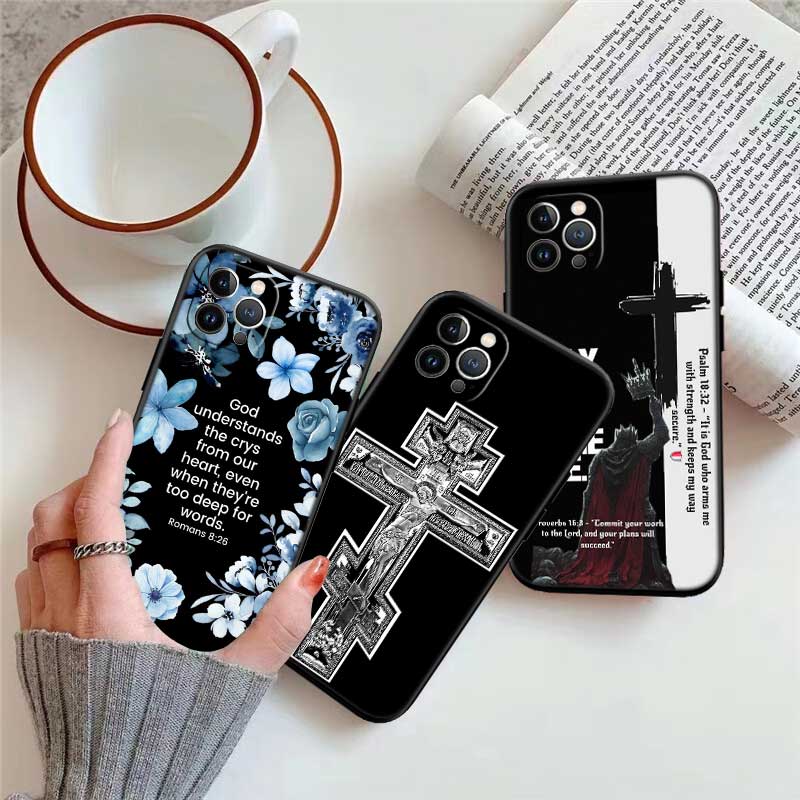 UP14 Bible verse Jesus Cross New High-End Shell Phone Case for OPPO A3 Pro A72 A74 A76 A77 A77S A78 A79 A94 A95 A18 A40M A58