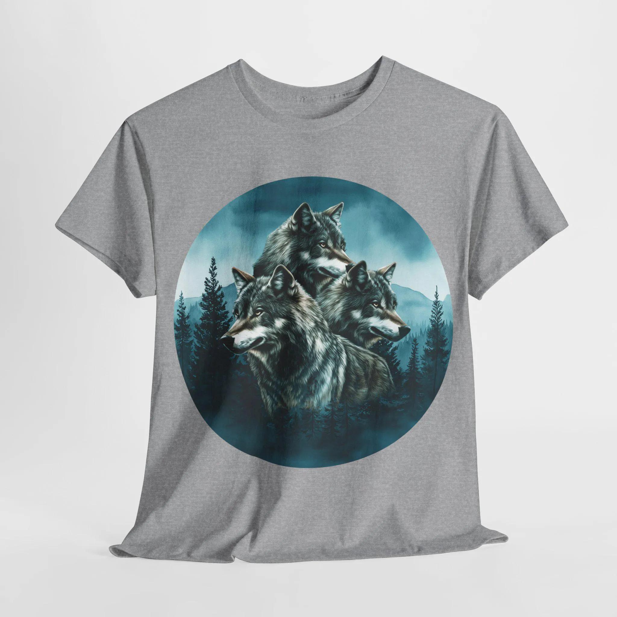

Wolves Forest T-Shirt Nature Wildlife Tee Spirit Animal Shirt Majestic Nature Lover Gift Wild Wolf Graphic Tee M