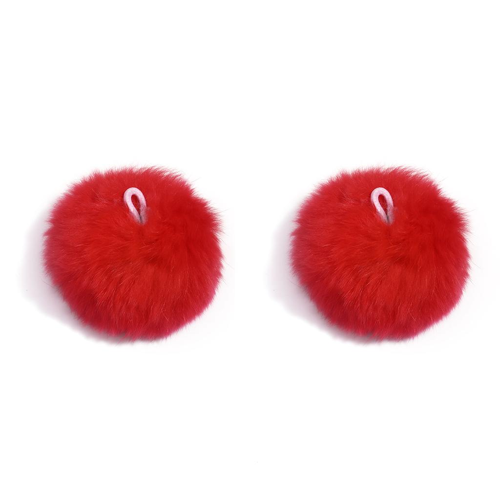 2pcs/lot 6cm Mink Fur Ball Pendants Colorful Fur Pom Poms Ball Charms DIY Keychain Hairpin Earrings Jewelry Crafts Accessories