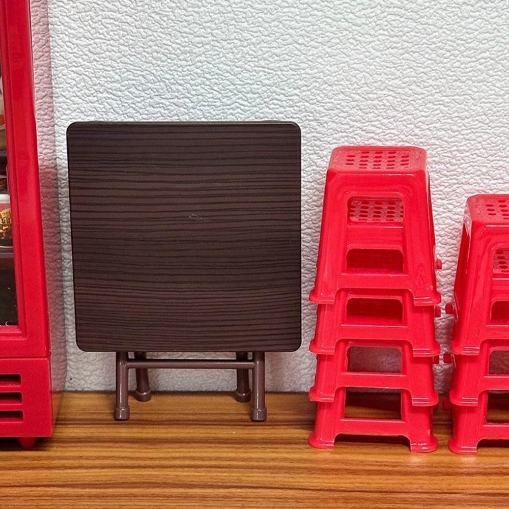Mini Stool Dollhouse Folding Table Doll Furniture Dollhouse Small Chair Home Decor