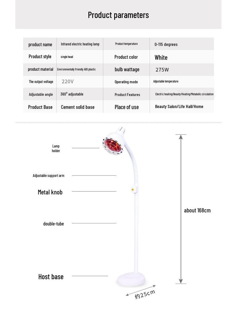 Adjustable Temperature Floor-Standing Heating Lamp for Home and Salon Use