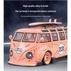 1/24 Volkswagen T1 Bus Gulf Oil Martini Low Ride Wide Body Modifiziert Legierung Metall Diecast Modellauto Sound & Licht Hobby Geschenke Junge