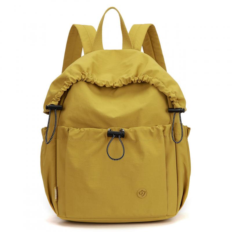 Schoolbag Japanese pleated drawstring design backpack women's large capacity lightweight travel backpack leisure commuter student schoolbag