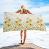 Floral Beach Towel Microfiber Quick Dry Botanical Flower Bath Towel Oversized Sand Free Travel Swim Towels Gift for Women Girl