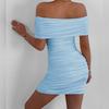 Women's dress, European and American style, sexy off-shoulder fashion, tight-fitting bodycon dress