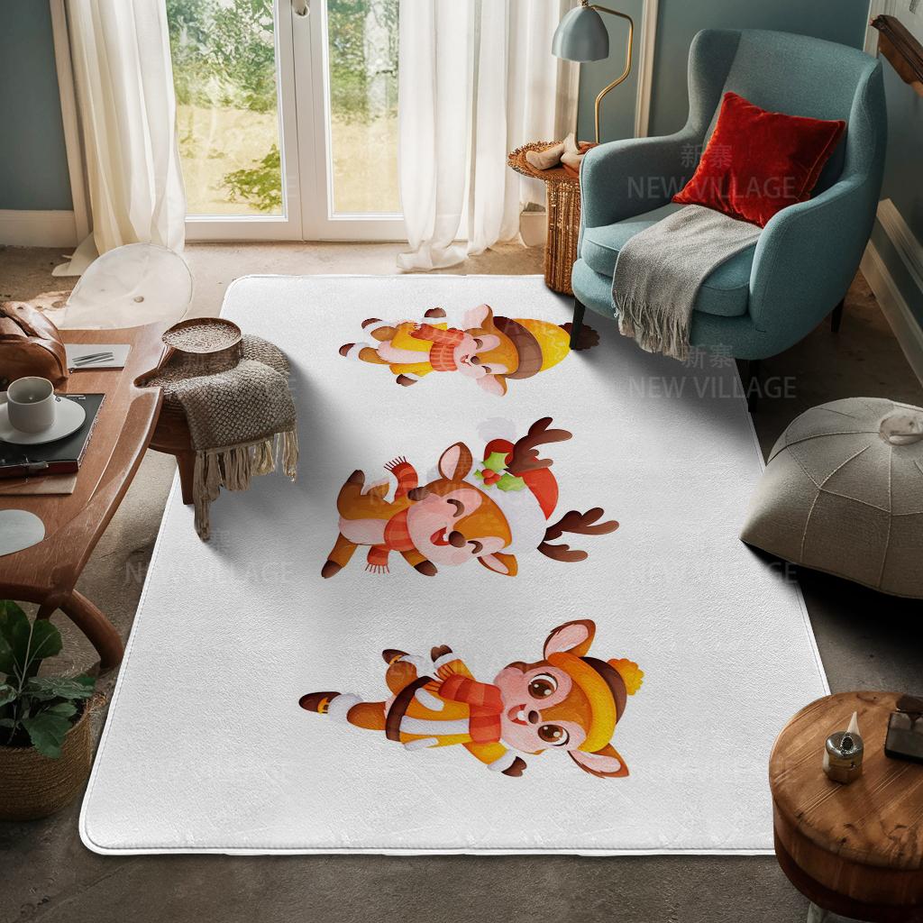 House Entrance Carpet Home Door Mat Living Room Bath Foot Bathroom Non-slip Water Absorption Rugs Bath Merry Christmas Winter