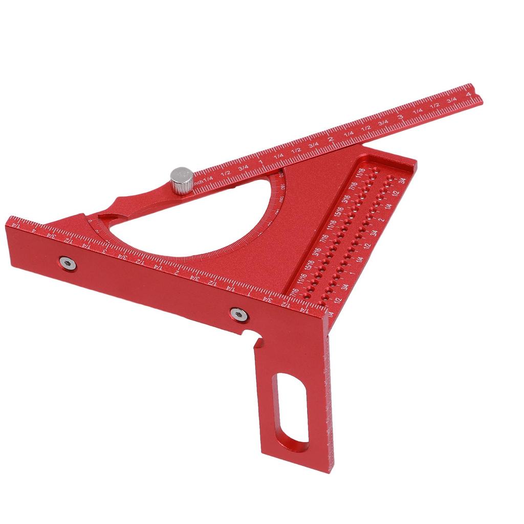 3D Woodworking Angle Ruler Half Round Triangular Ruler Multi Angle Measuring Square Protractor 0 180 Degree Adjustable