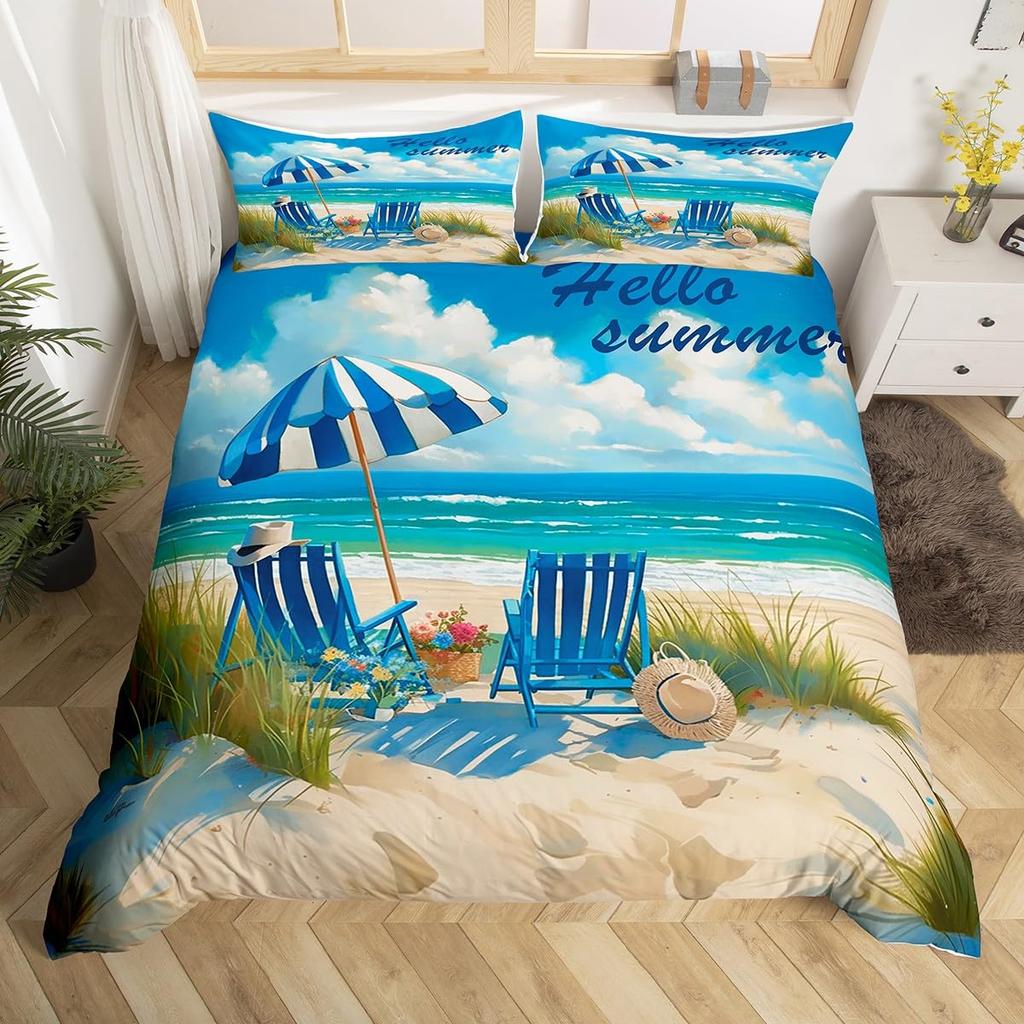 Summer Theme Duvet Cover For Teens Adults Duvet Cover Queen Lightweight Down Room Decor 2 Pillowcases 1 Duvet Cover No Comforter