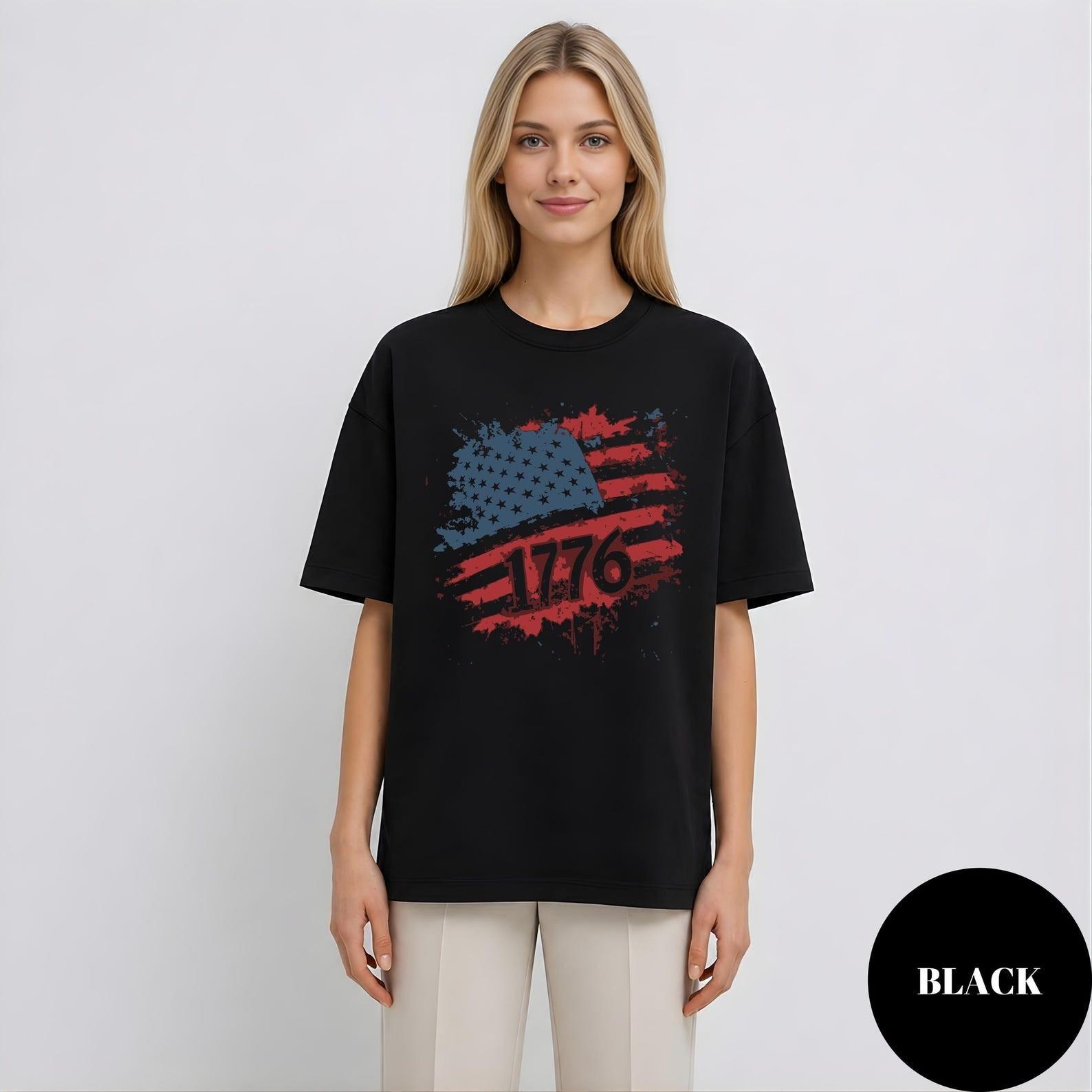1776 Distressed American Flag Shirt, USA 250th Anniversary Tee, Semiquincentenn XL