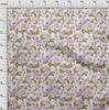 oneOone Cotton Flex Light Violet Fabric Flower & Leaves Watercolor Quilting Supplies Print Sewing Fabric By The Yard 40 Inch