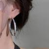 Luxurious Large Ear Rings Circular Design Crystal Earrings New Silver Ear Rings  for Women