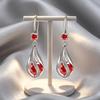 Yousheng 1 Pair Drop Earrings Cubic Zirconia Waterdrop Shape Long Earrings Lightweight Smooth Surface Hook Earrings Banquet Dance
