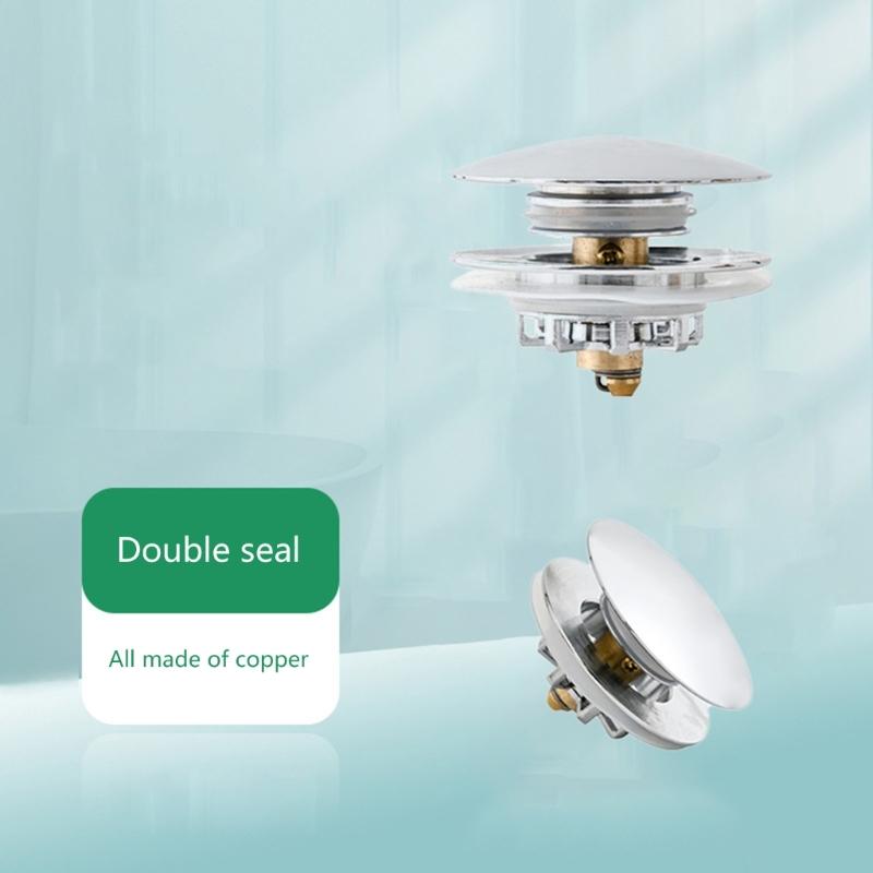 Reliable Metal Bathtub Drain Plug Press-to-Seal Mechanism Bathtub Drain Stopper Odor & Blockage Protections Double Alloy