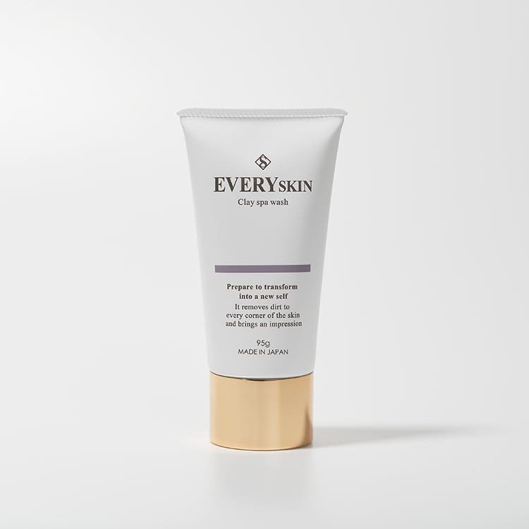 EVERYSKIN Argilla Spa Lavaggio (95g Detergente Esfoliante) Detergente Viso Argilla Naturale, Acido Glicirrizico (Sebo, PoriOpacitàLuminosità) Confezione Detergente, Adatto per