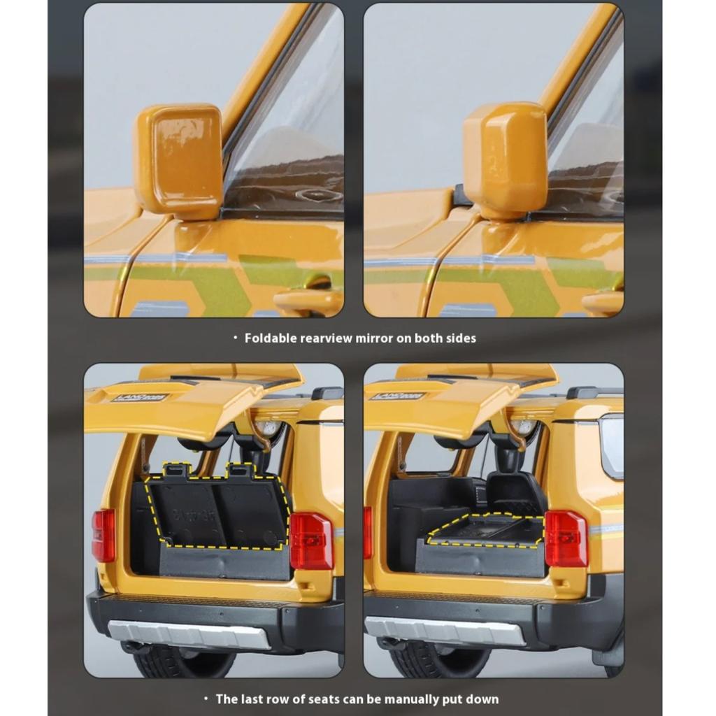 1/24 Scale Toyota Land Cruiser Prado LC250 SUV Alloy Diecast Car Model Sound & Light Children's Toy Collectibles Birthday Gift for Boy