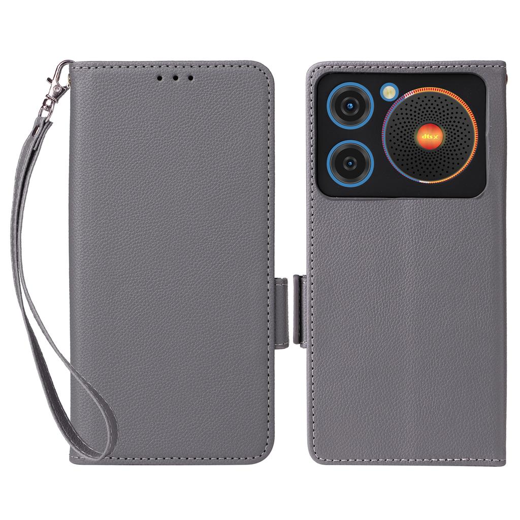 For ZTE nubia Music Case with Wrist Strap Litchi Texture PU Leather Wallet Phone Cover