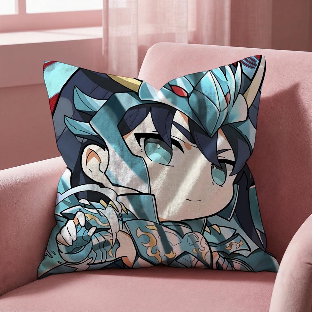 Saint Seiya Cushion Cover Multi-Scene Pillow Cover for Home & Car - Reversible, Soft & Durable for Daily Use
