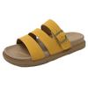 Foreign Trade Fashion Thick-soled Slippers 2025 Summer New One-word Belt Belt Buckle Beach Roman Cool Slippers Women