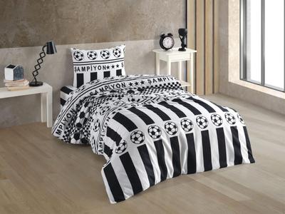 Fun Bedding Set 3 Pcs, Duvet Cover 160x200, Sheet 160x240, Pillowcase, Single Size, Self Patterned, Queen Bed Daily Use