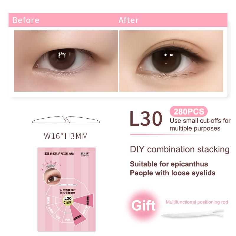 

280pcs Double Eyelid Tape Beige Self-Adhesive Eye Makeup Stickers Transparent Invisible Double Eyelid Tape Big Eyes Makeup Tools