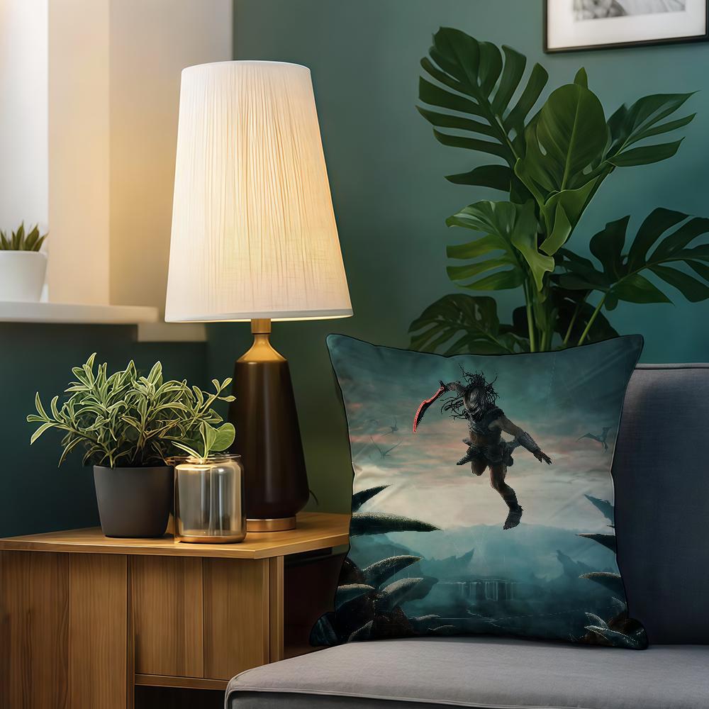 Movie P-Predator B-Badlands Cushion Cover Double Sided Printed Polyester Pillowcase Pattern Decorative Zipper Cushion Cover