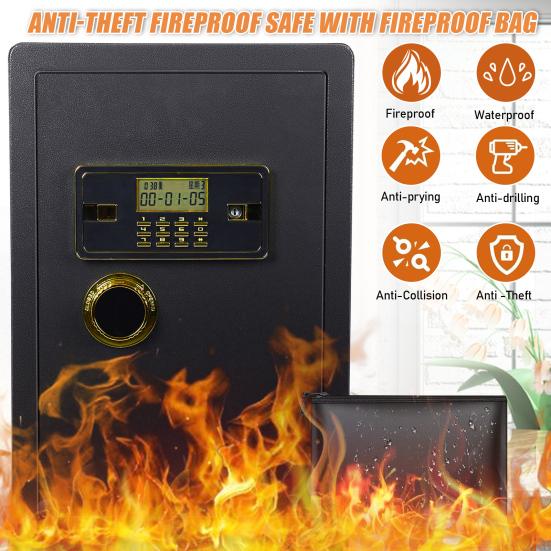 60cm Großer Heimtresor Einbruchsicher Feuerfest Tresor Heimdokument Tresor Schmuck Einzahlungstresor Digitaler Sicherheit Heimtresor
