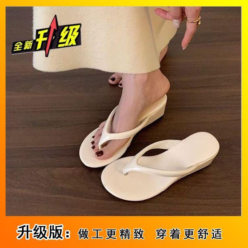 Internet celebrity explosion 2025 fairy style elegant small man shows height wear-resistant heightening slippers foreign style versatile fashion